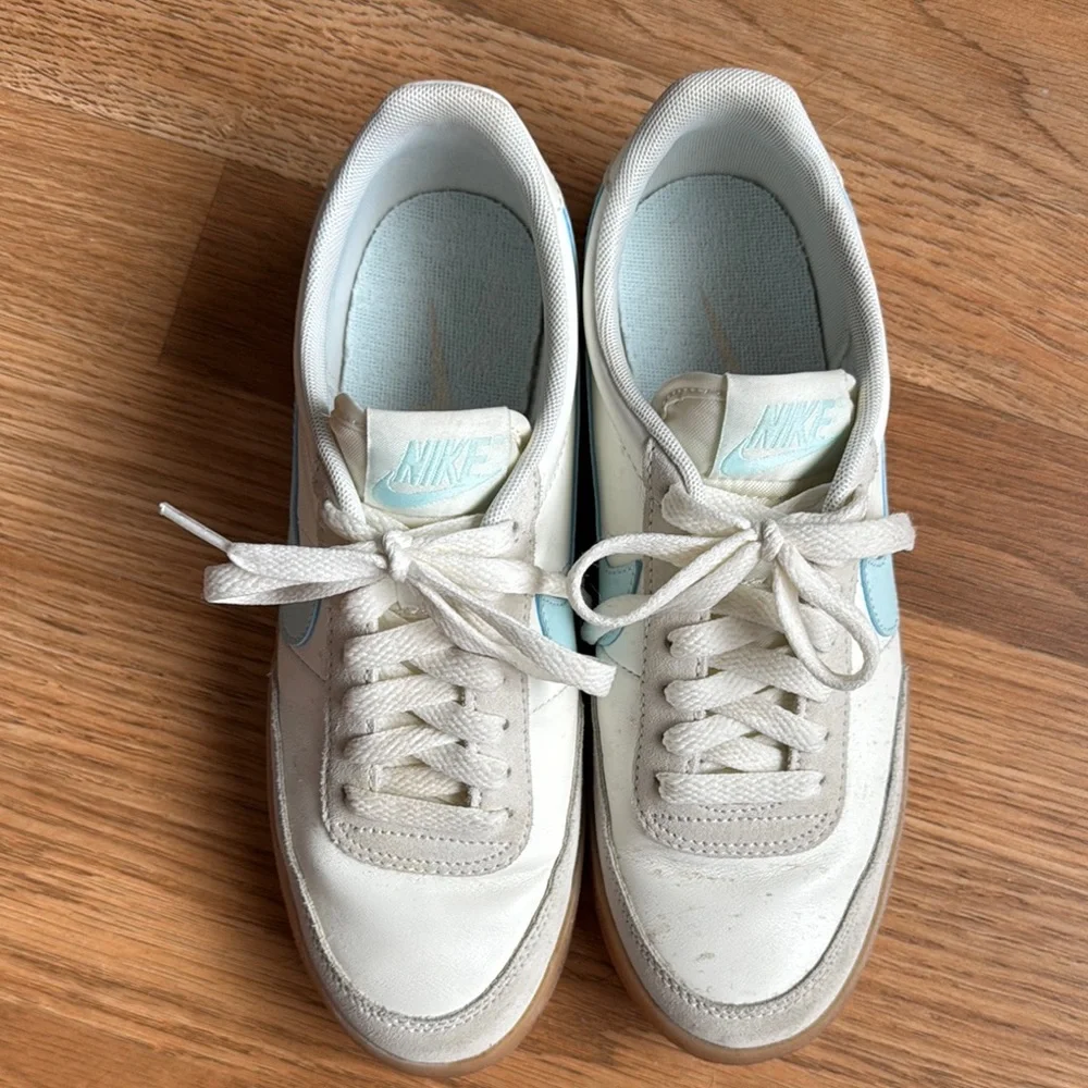 Nike Women's Cream and Blue Sneakers - Picture 5 of 5